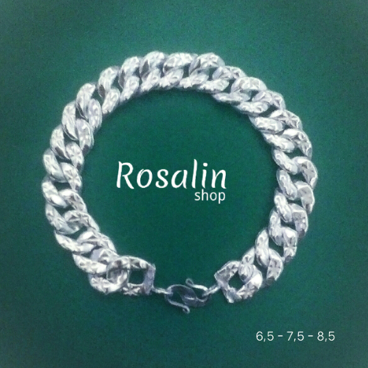 Gelang Perak Murni Motif Sisik Naga