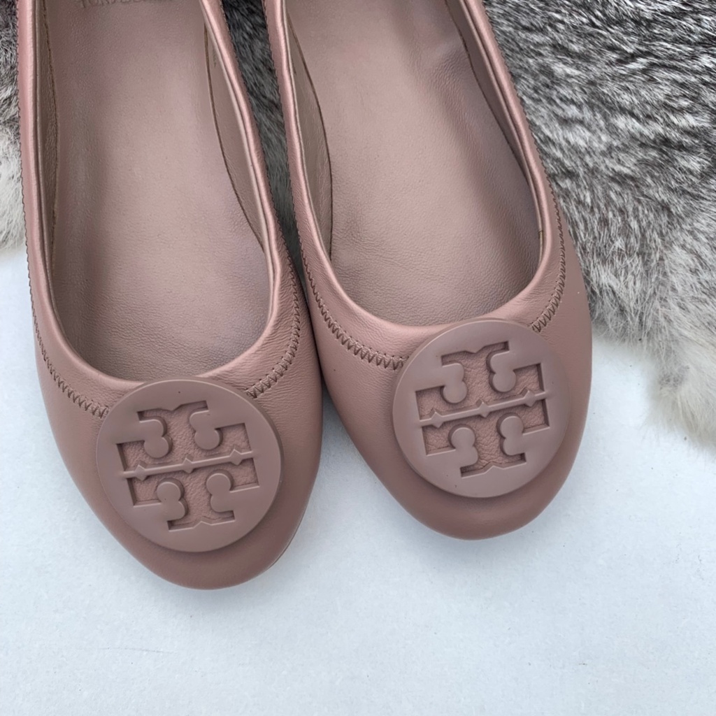 TORY BURCH  Sheepskin Double T LOGO Flat Ballet Shoes Women's Shoes