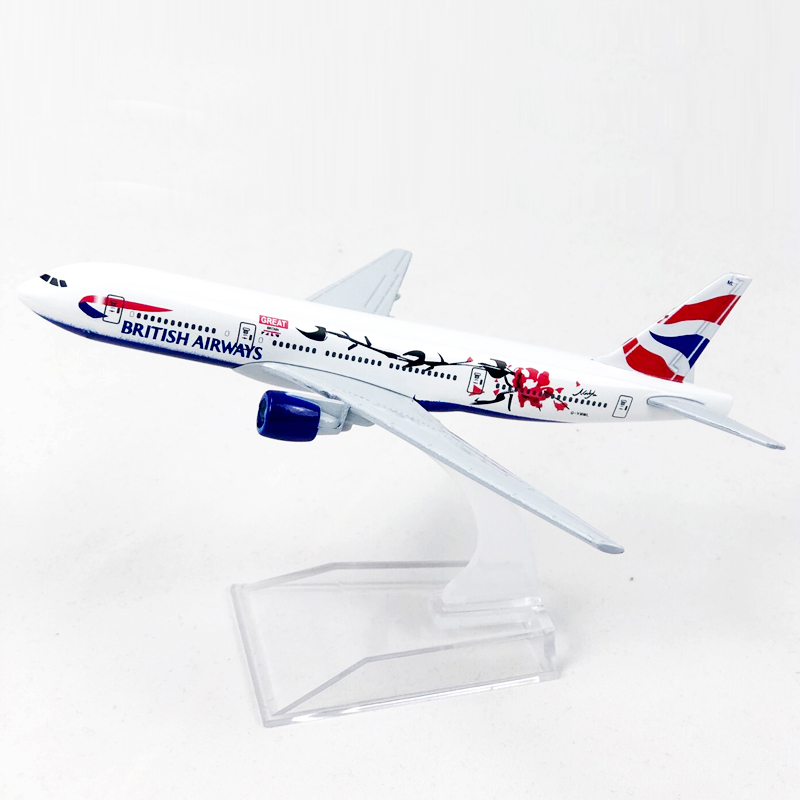 Mainan Model Pesawat Terbang Inggris Airways Plum Blossom Boeing 777 Diecast B777 Ukuran 16cm Dengan Landing Gear