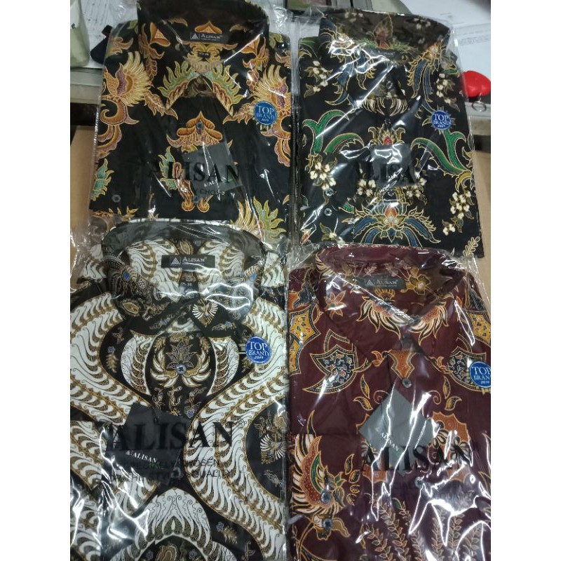 batik alisan lengan pendek jumbo//size ,16.5 -17- 17.5.