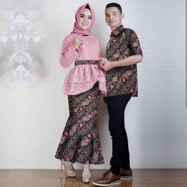 BAJU BATIK COUPLE ANNIBELLA SETELAN KEBAYA WANITA  PASANGAN PRIA & WANITA