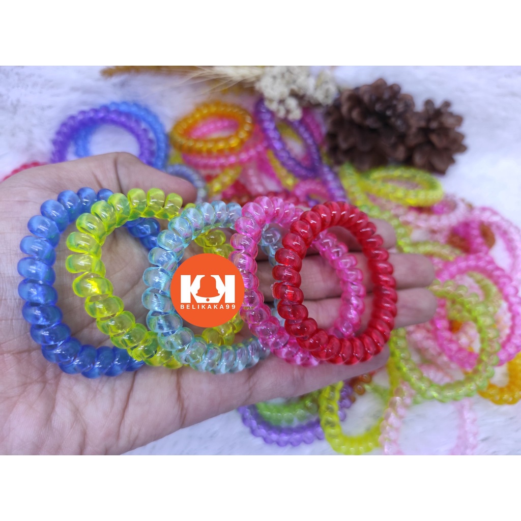 IKAT RAMBUT SPIRAL KABEL UKURAN 5CM / KUNCIRAN RAMBUT SPIRAL KABEL / KUNCIRAN SPIRAL BESAR / KUNCIRAN SPIRAL KECIL / IKAT RAMBUT KARET/ IKAT RAMBUT KABEL