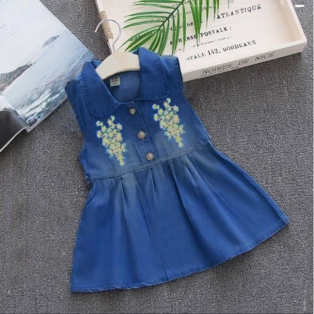 SETELAN ANAK SETELAN DRES DENIM ANAK PEREMPUAN UMUR 1-5 TAHUN