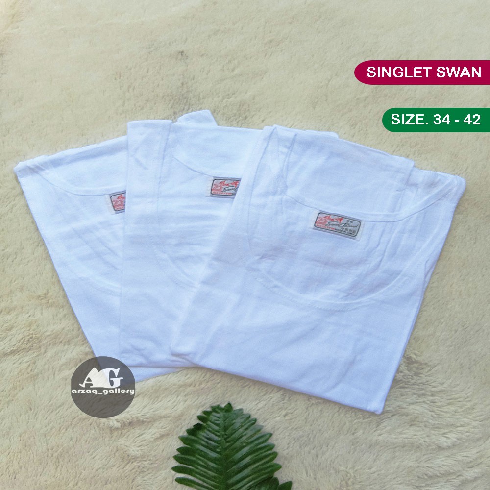 3 Pcs - Kaos Oblong Swan / Kaos Dalam Swan / Kaos Dalam Pria / Kaos Putih / Kaos Katun