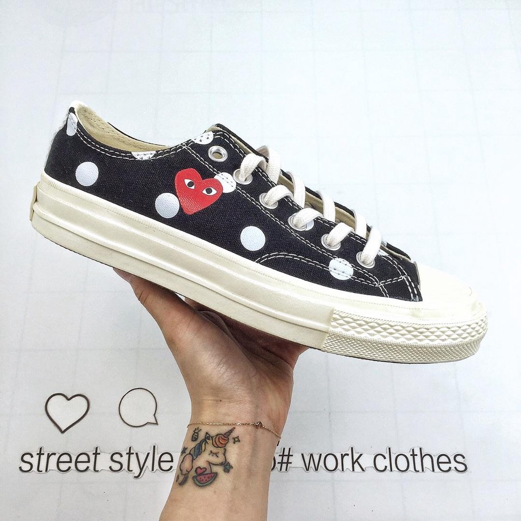 cdg black low top