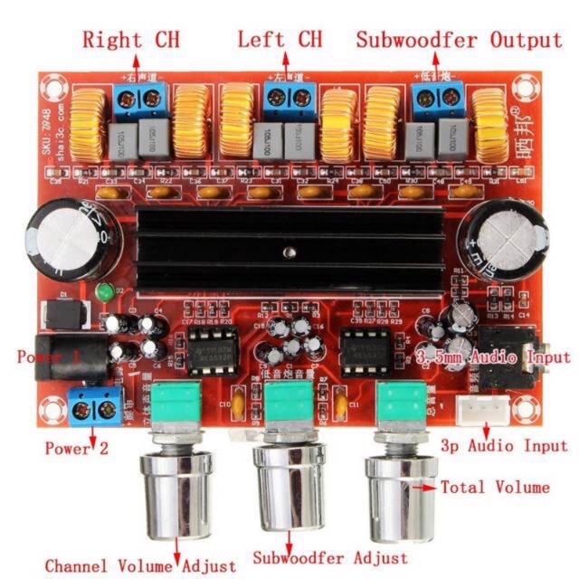 TPA3116D2 50Wx2 + 100W 2.1 TPA3116 Digital Subwofer Power Amplifier