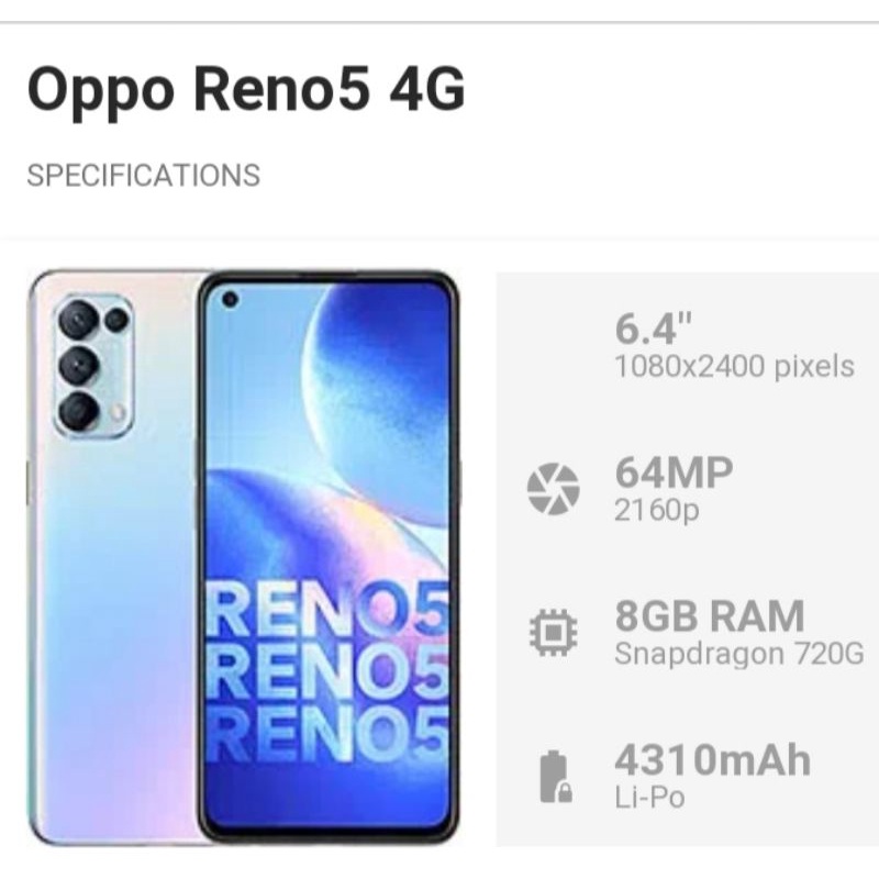 Oppo Reno5 4G second