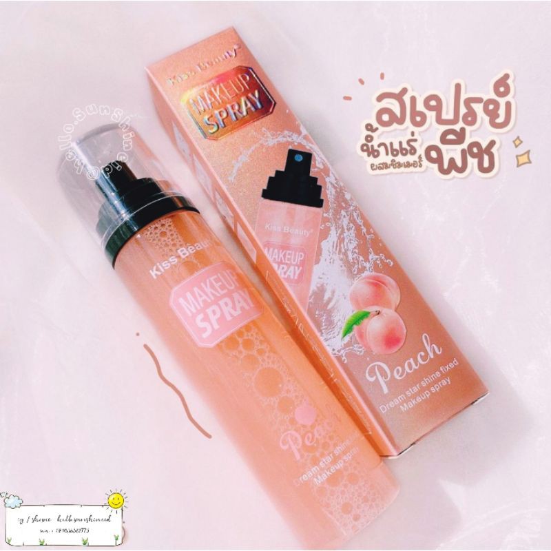 Make Up Spray Kiss Beauty Peach Setting Spray Makeup Ori Thailand