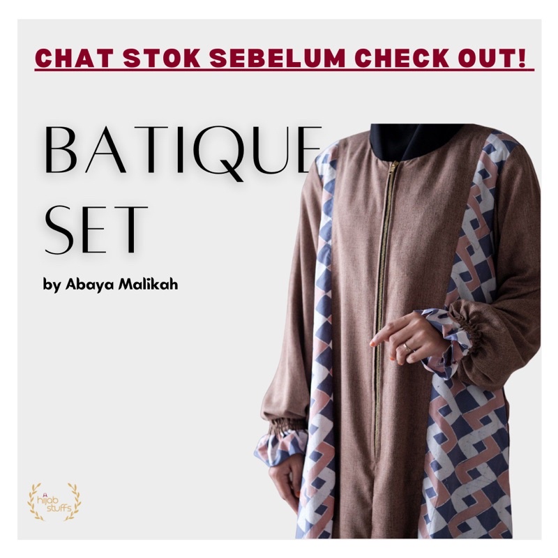 GAMIS SET BATIQUE | ABAYA MALIKAH | HIJAB SYARI POLOS