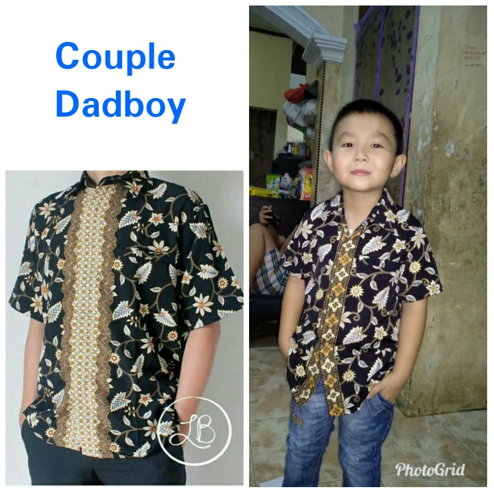 SB Collection Couple Dadboy Wiso Kemeja Lengan Pendek Batik Anak Dan Ayah