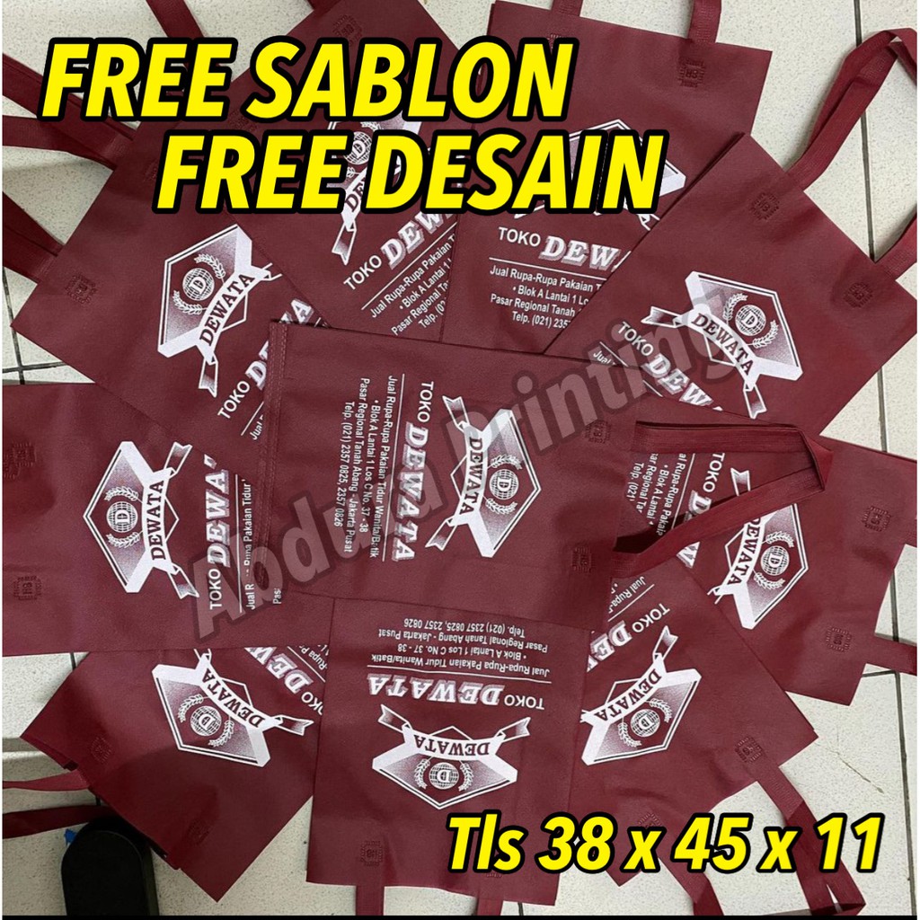 

Free Sablon Tas Spunbond 38 x 45 x 11 Goodie Bag Souvenir