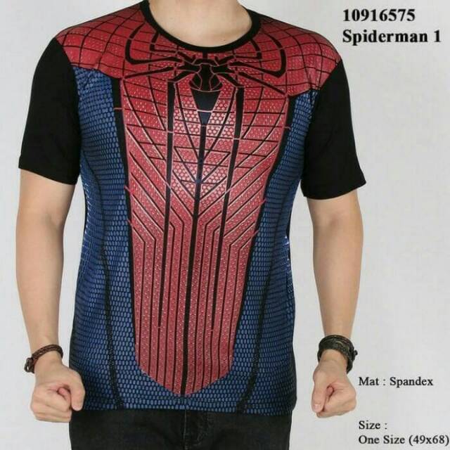 Baju kaos SPIDERMAN 3D kaos superhero distro pria (SPI MERAH KCL)