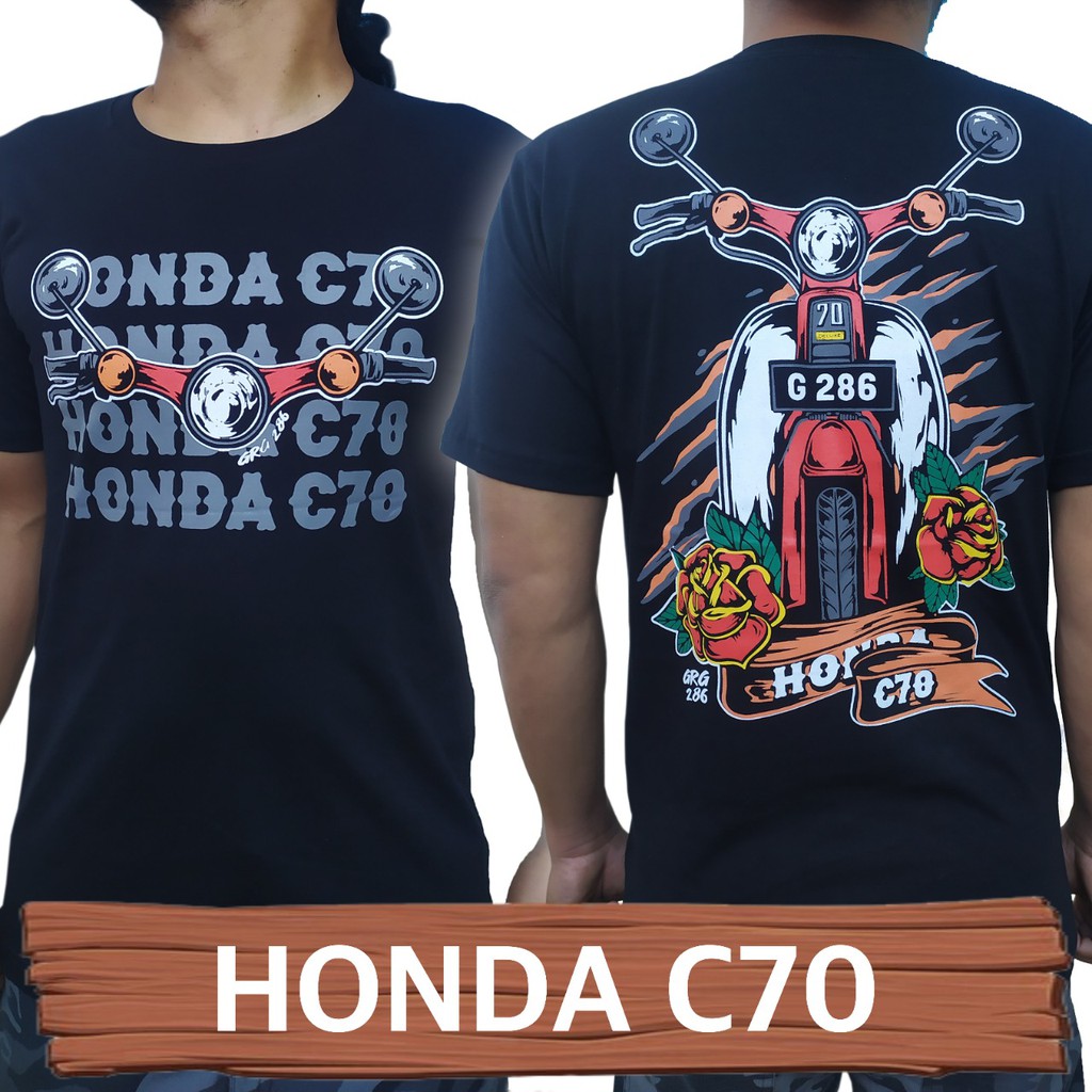 Kaos Motor Honda C70 , Kaos Motor Klasik , Kaos C70 Distro , Motor C70 , Kaos Motor Pitung