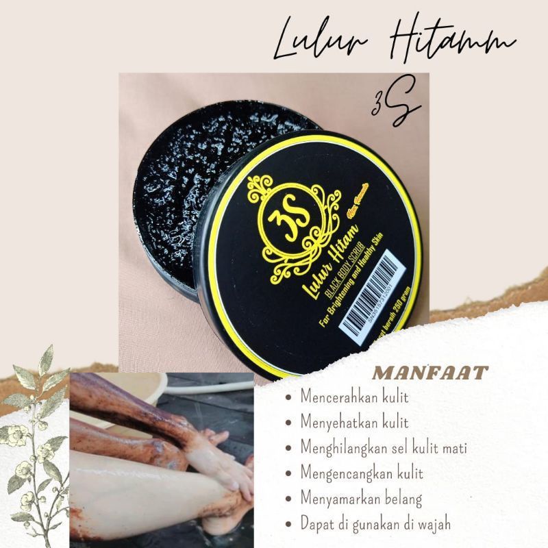 Lulur hitam 3s/lulur 3s/lulur rempah 3s ampuh memutihkan kulit