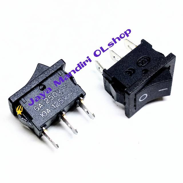 Rocker Switch On - Off 3 Kaki / Saklar On - Off  3 Pin