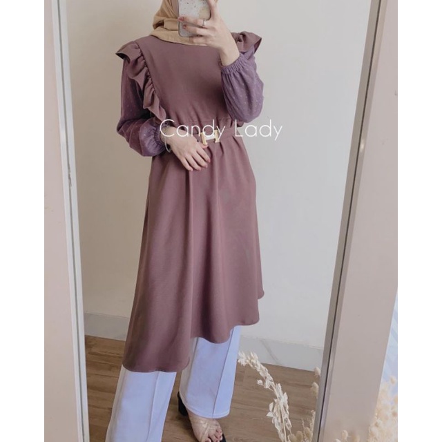 New Lugita Ruffle Tunik by Candy Lady Store