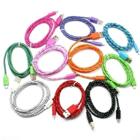 Kabel data charger model tali sepatu buat hp android