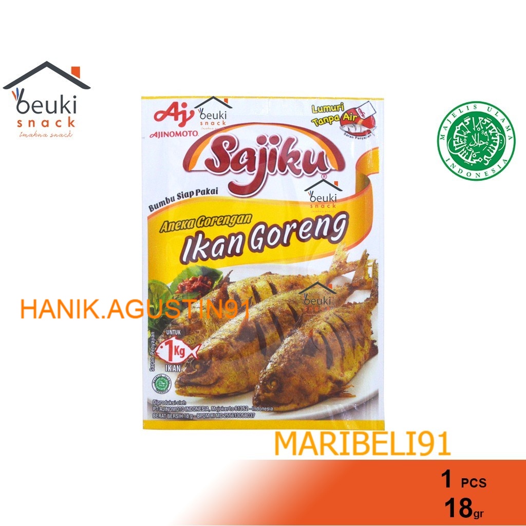

ECER Sajiku Ikan Goreng Bumbu Instan Praktis Ajinomoto Halal MUI - 18gr MB91