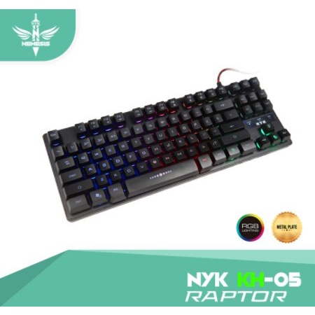 TKL KH-05 NYK Nemesis Keyboard Gaming Raptor RGB Metal Plate KH05 NYK