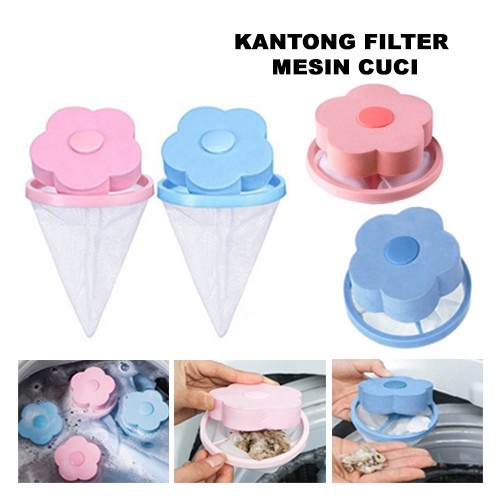 BRGUNIK Kantong Filter Mesin Cuci Laundry Bag Mesh Alat Penyaring Kotoran Saringan Rambut Bulu Bentuk Bunga R436