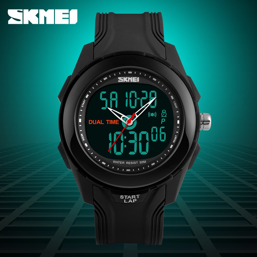 Jam Tangan Pria Sport Dual Time Original SKMEI 1157 Water 