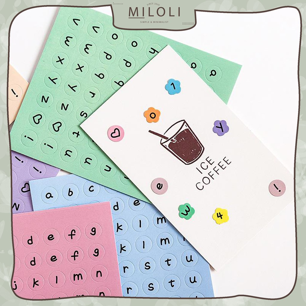 

[MILOLI] 1Pc NEW STYLE ALPHABET NUMERIC Sticker Huruf Angka Planner BuJo Aesthetic - B0188