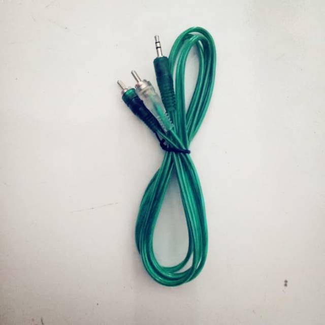 Kabel Rca 2in1 RCA 2x1 transparan kabel audio jec  hp