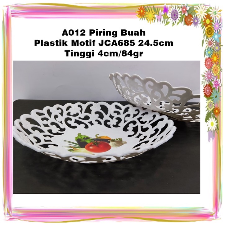 A012 Piring Buah Plastik Motif JCA685 24.5cm