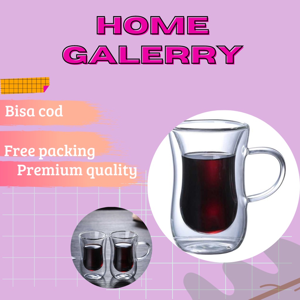 Creative Kopi Anti Panas Double-Wall Glass European 80ml