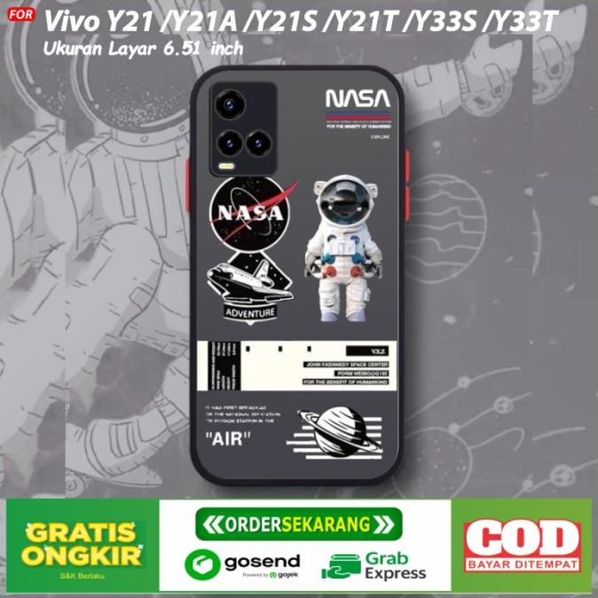 Case Vivo Y21A Y21E Y21T Colored Mate Hybrid Premium Gambar Nasa h8entre99 Kualitas Baik
