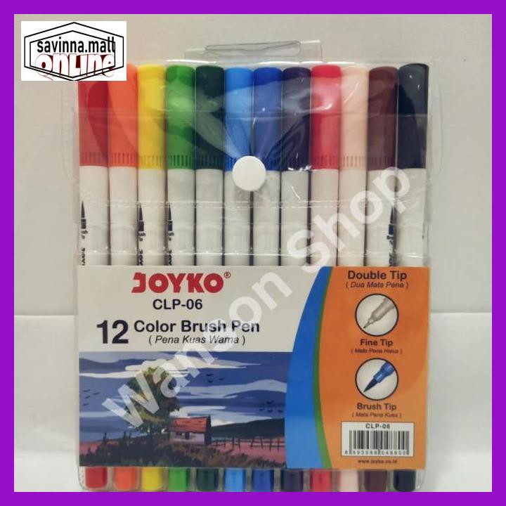 

U0Uo879- Color Brush Pen / Pena Kuas Warna Joyko Clp-06 12Warna Y7Ry688-