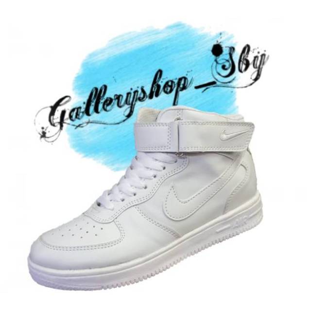 Sepatu Nike Force FullWhite Putih Polos Sneakers Olahraga Dance Gym Jogging Basket Fitnes Wanita