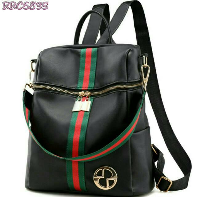PROMO RRC6835 Tas Ransel Fashion Mirip Gucci Import Cantik Batam (Sudah Diskon)