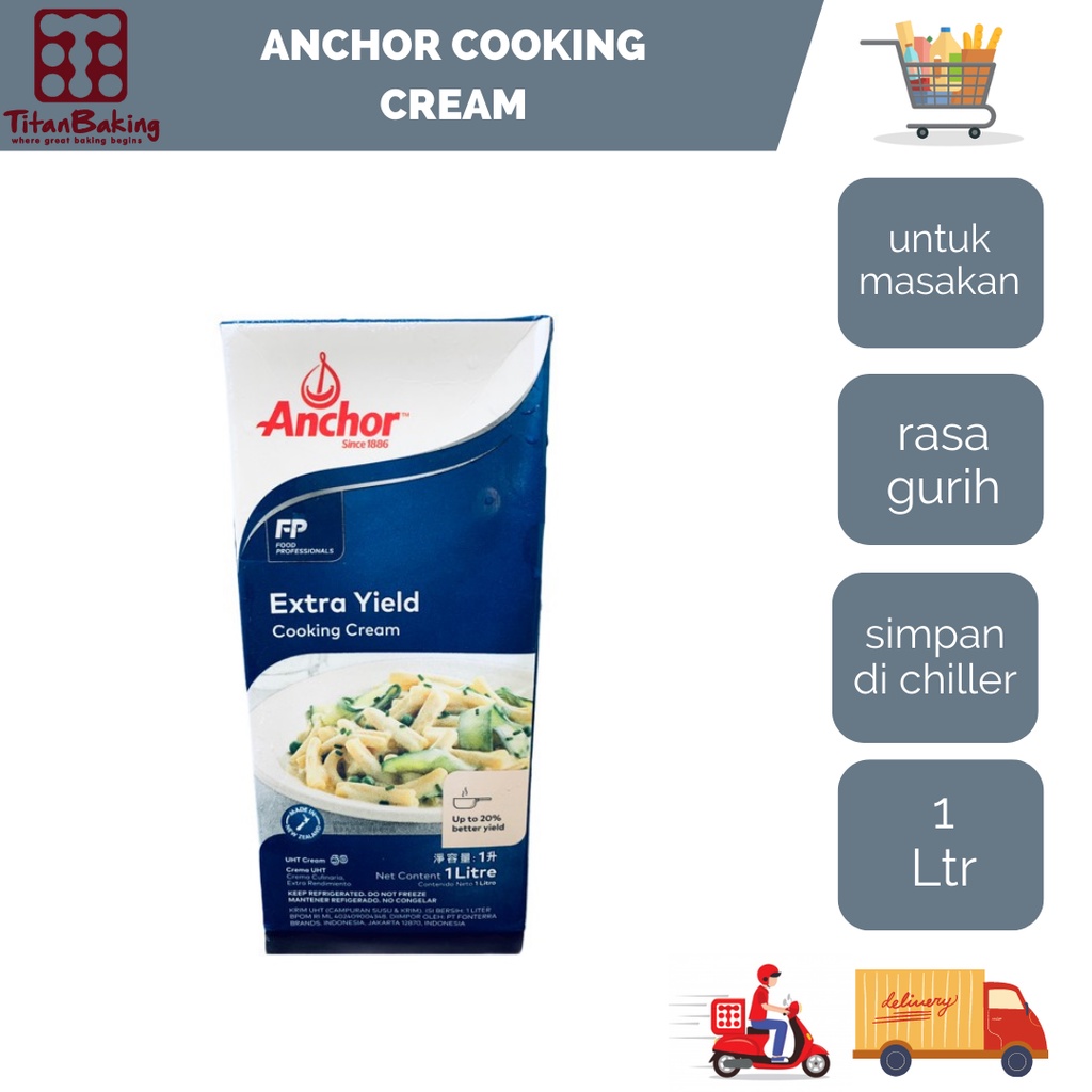 

Anchor Cooking Cream Extra Yield 1ltr/Krim Masak/Culinary Cream 1ltr