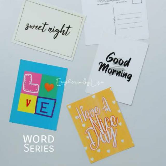 

Mini Postcard (kartu pos / kartu ucapan) WORD SERIES