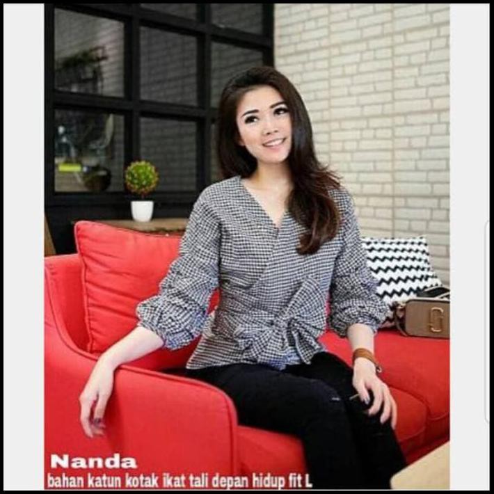 MURAH MERIAH ATASAN WANITA BAJU BLOUSE / BAJU KERJA NANDA BLOUSE MODEL PITA JEPANG