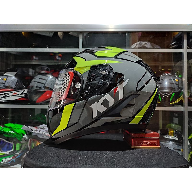 KYT Falcon FR Raid Black Fuxia Yellow Fluo