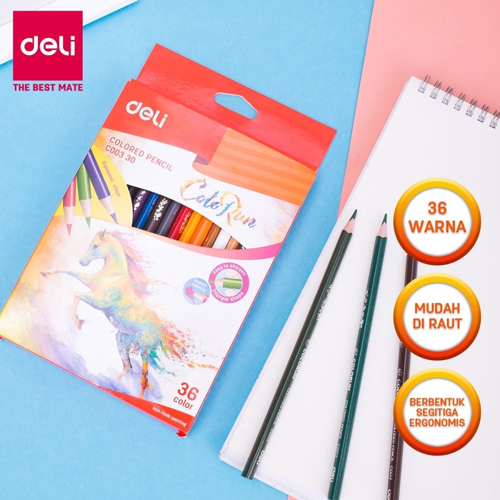 

WARNAPENSIL- DELI COLORED PENCIL 36C EC00330 - PENSIL WARNA ANAK-ANAK -PENSIL WARNA