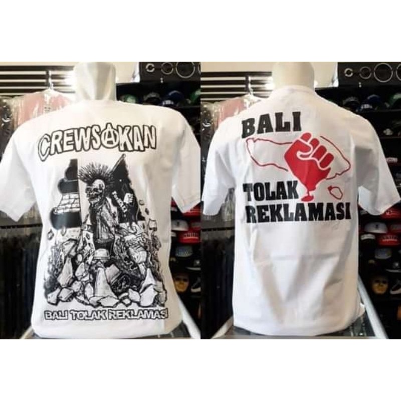 TSHIRT BAND | TSHIRT CREWSAKAN BALI TOLAK REKLAMASI WHITE