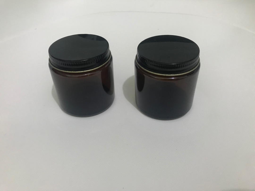 100ml Amber Jar Silver Cap Candle | Jar Kaca | Botol Kaca | Warna Amber Merah | Dengan Tutup Hitam