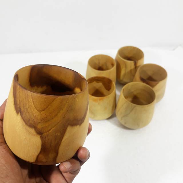 Cangkir Gelas Kopi Teh Kayu Terbaru Antik