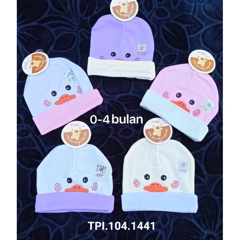 topi bayi katun polos warna 0 - 3 m / Topi bayi new born kain lembut