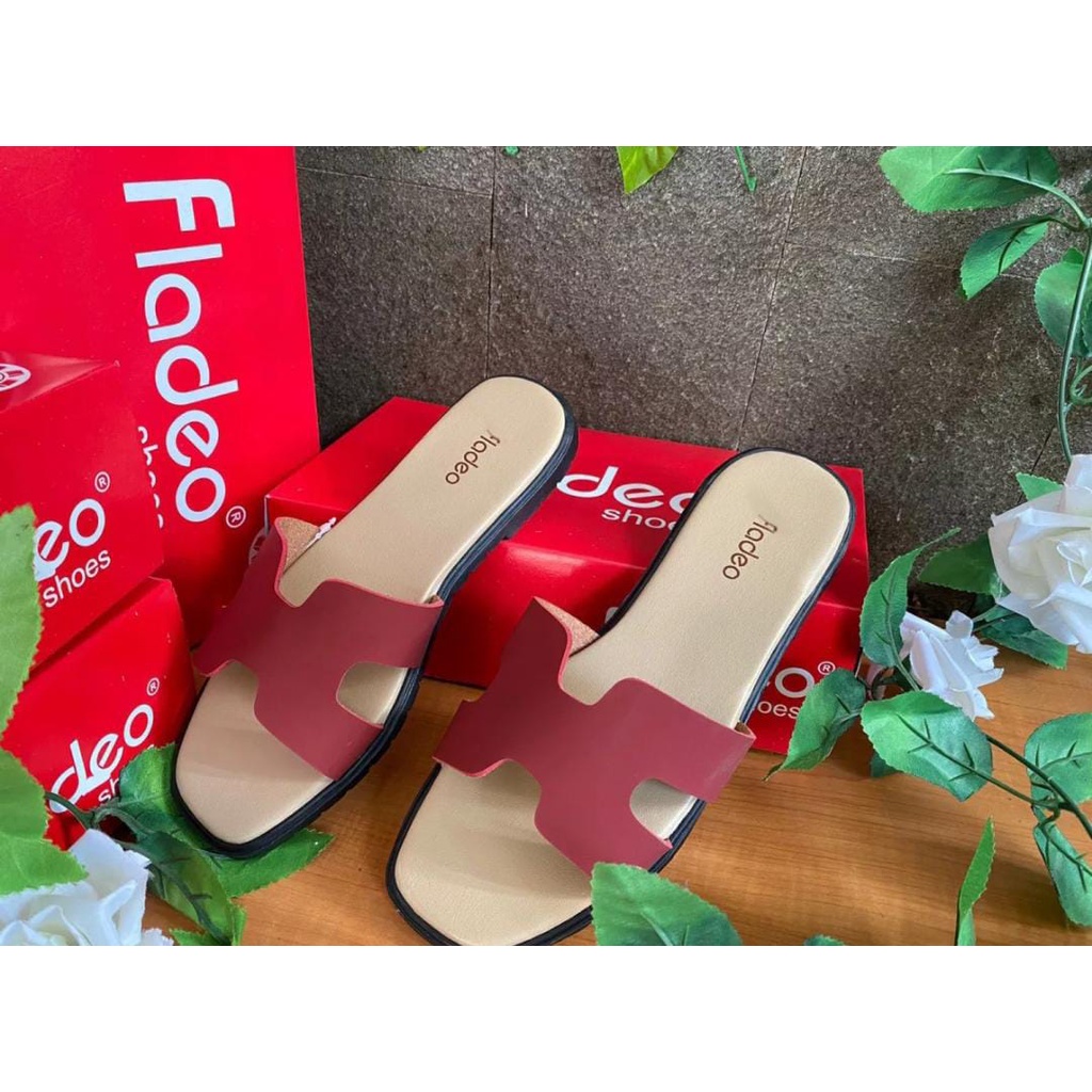 sandal fladeo / sandal slop/sandal H/sandal santai/sandal cantik/sandal teplek/sandal wanita