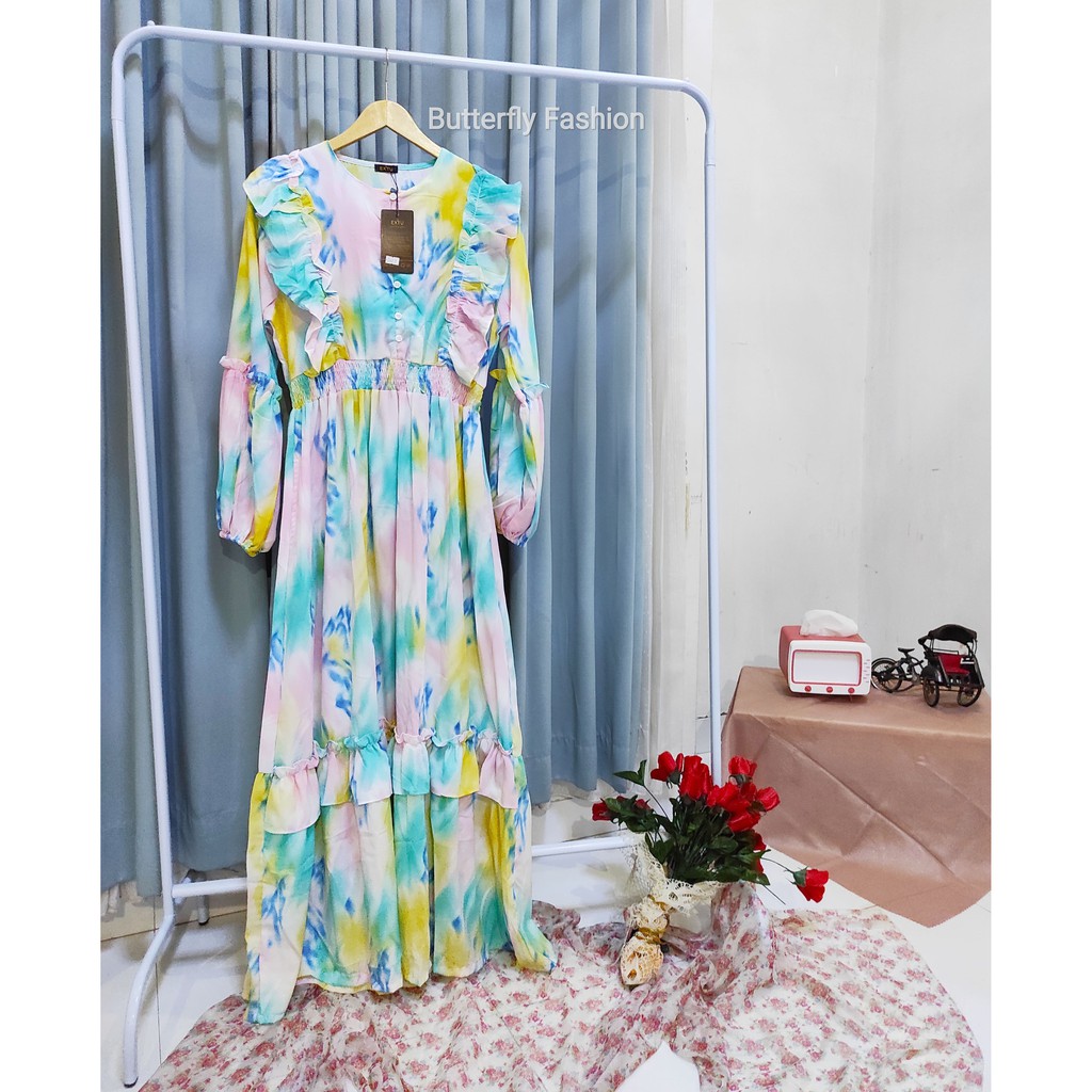 GAMIS EXTU TIEDYE RAINBOW BUSUI FRENDLY / GAMIS CANTIK