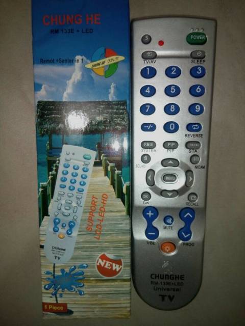 Remote TV Multi Fungsi/ Universal LED/LCD/ Tabung RM133 + Lampu