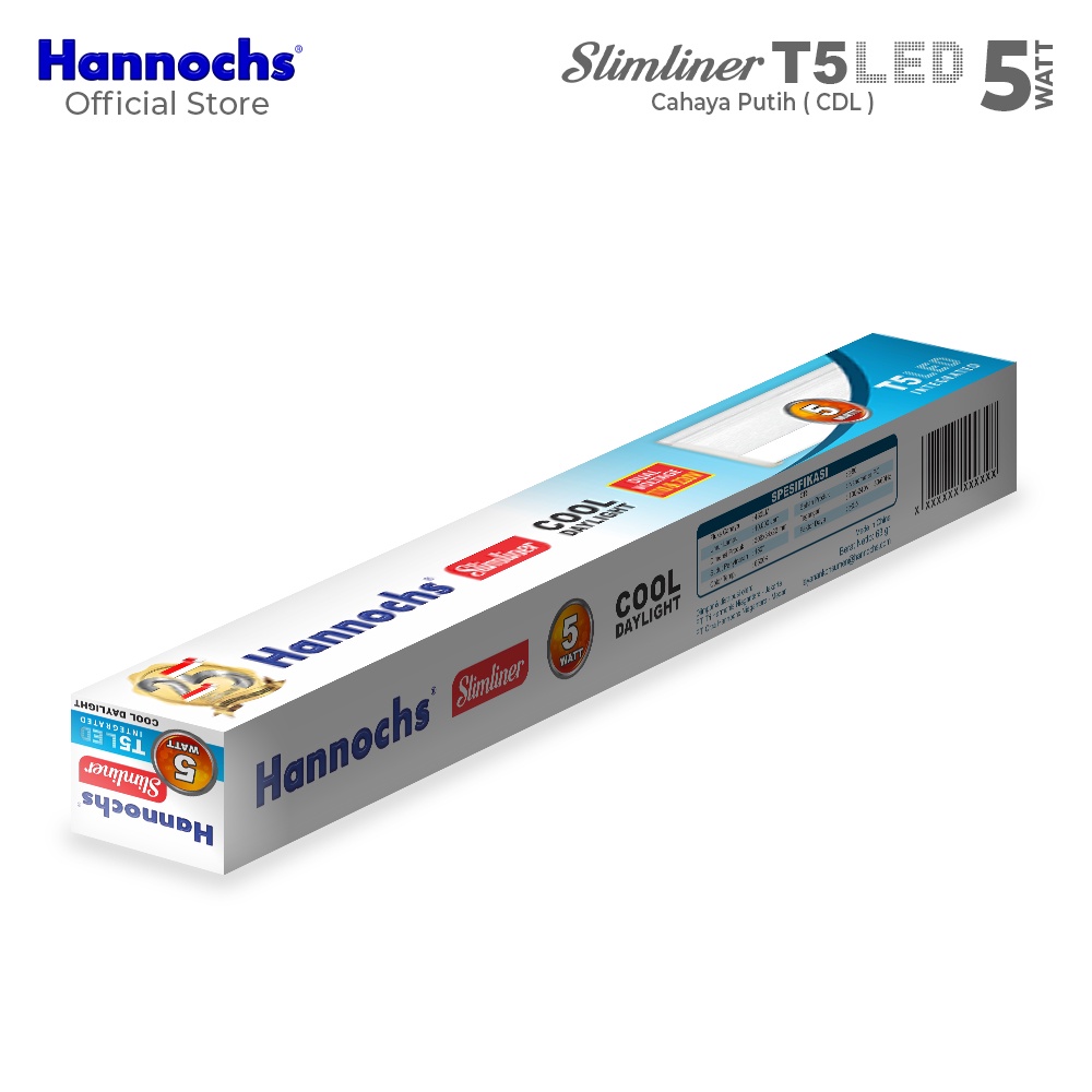 Hannochs Slimliner T5 LED 5 Watt Cahaya Putih - Lampu Neon