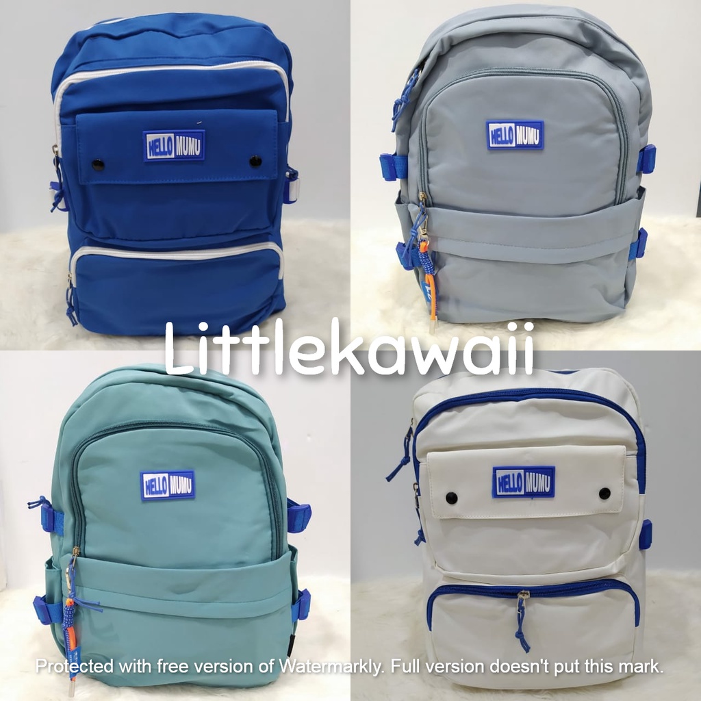 LK/Tas Ransel Laptop Backpack Parasut Sekolah Fashion Remaja Hello Mumu Mix Import