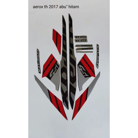 stiker striping motor aerox tahun 2017 warna abu" hitam