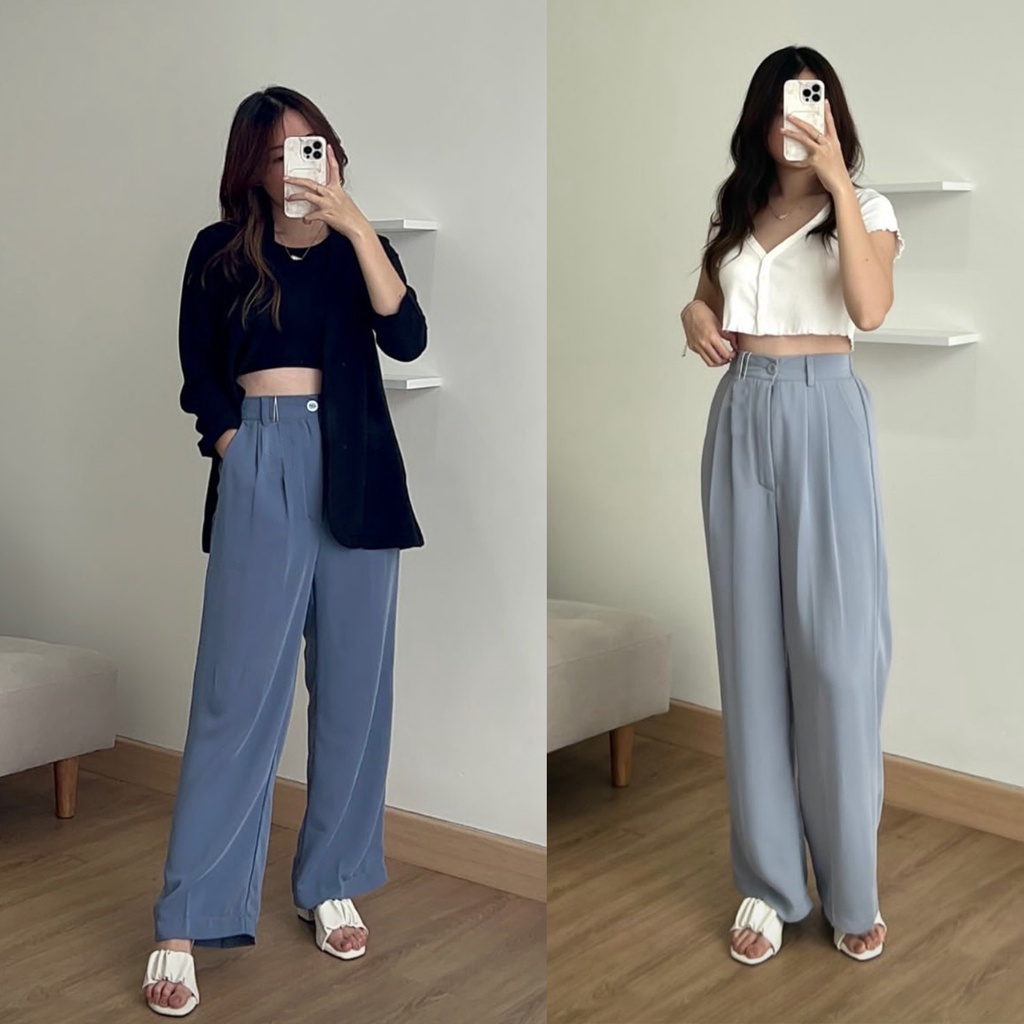 Jennie Pants Celana Korea - Celana Kulot Wanita Anti Kusut Formal/Kasual