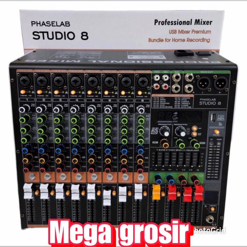 mixer audio phaselab studio8 / mixer audio 8 ch soundcard original produk